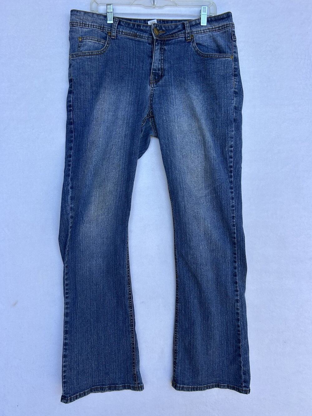 Vintage Y2K Southpole Rhinestone Pocket Jeans Size 14 Blue Bootcut Stretch